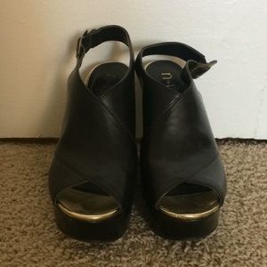 Black platform wedges